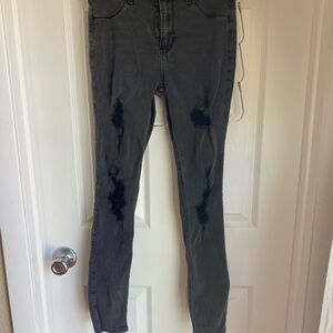 Hollister Dark Gray Distressed Jeggings